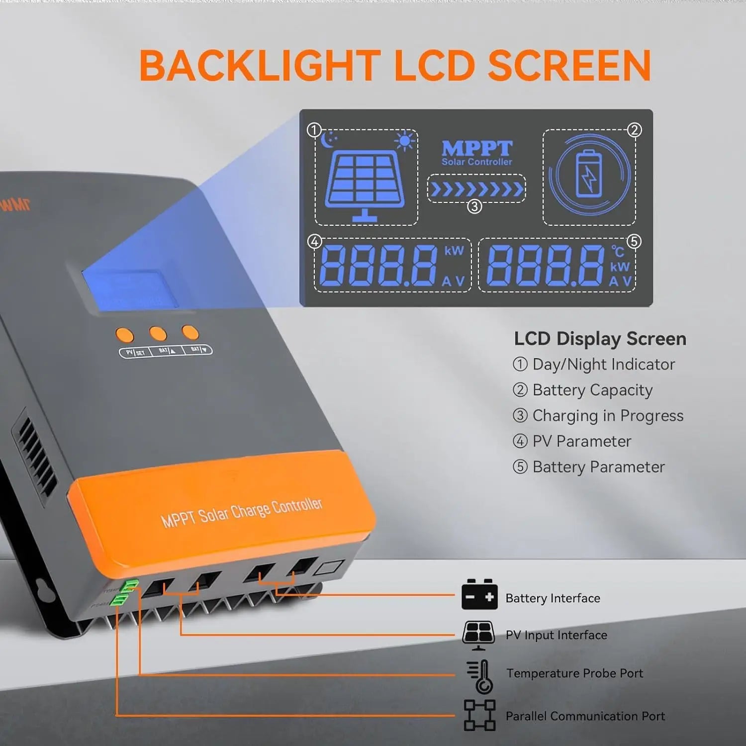 PowMr MPPT Solar Charge Controller - 60A, 80A or 100A, 12V to 48V