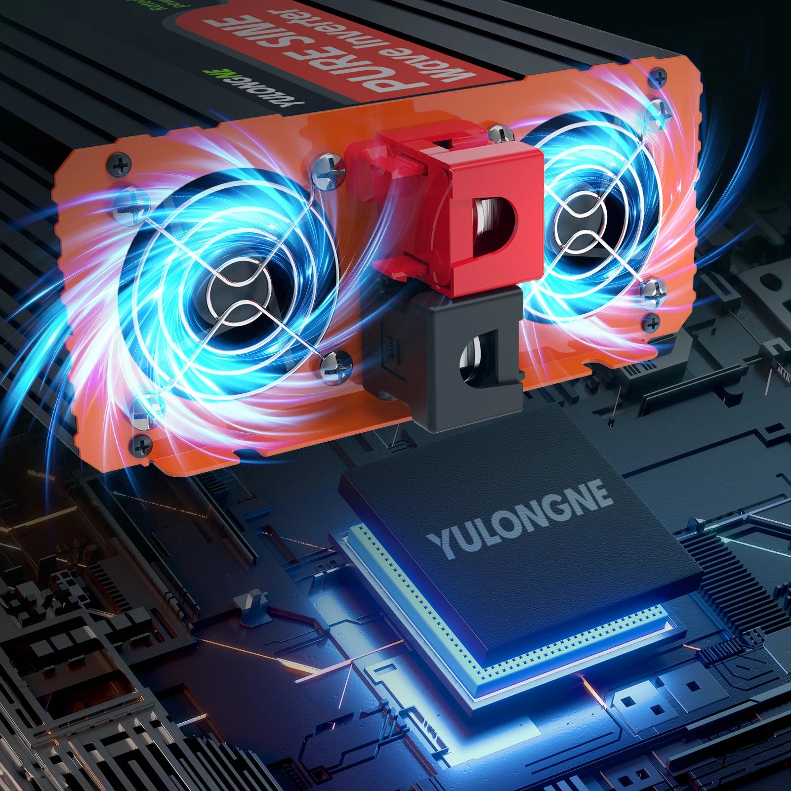 YULONGNE 1000W Pure Sine Wave Inverter - 12V DC to 110V AC
